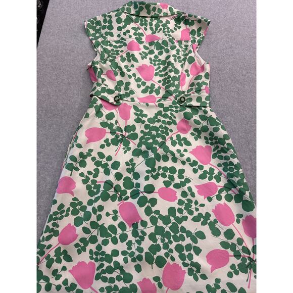 Anthropologie Moulinette Soeurs Pink Tulips Silk Dress - size 6 - Picture 6 of 11